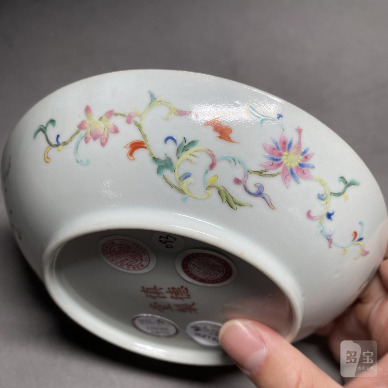 清道光 粉彩婴戏图盘 - 图12